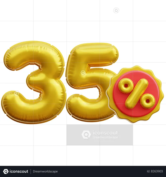 35 pour cent  3D Icon