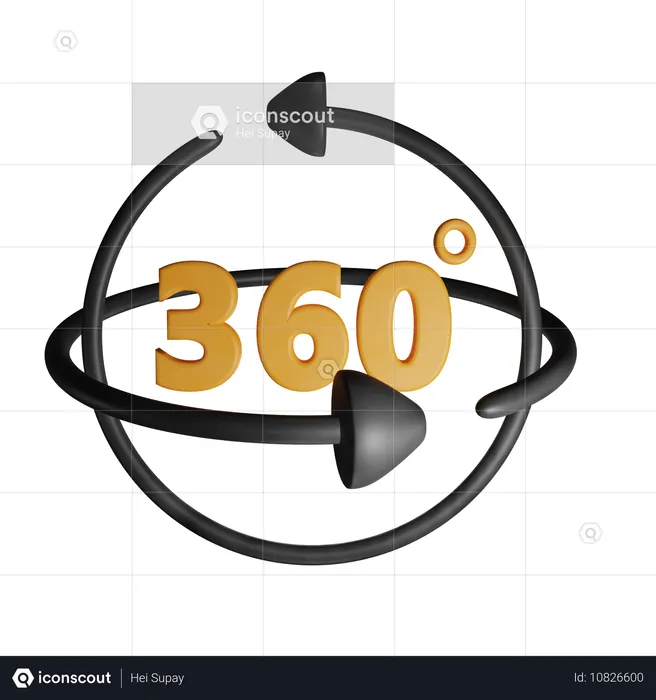 360 Degree Rotation  3D Icon