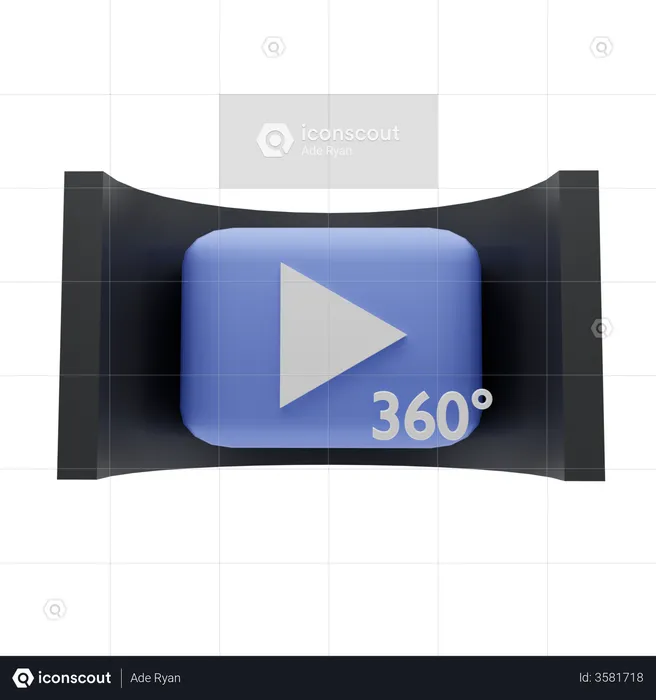 360 Degree Video  3D Illustration