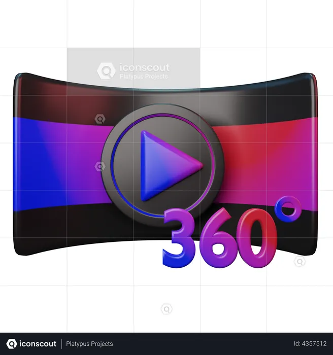 360 degree video  3D Illustration