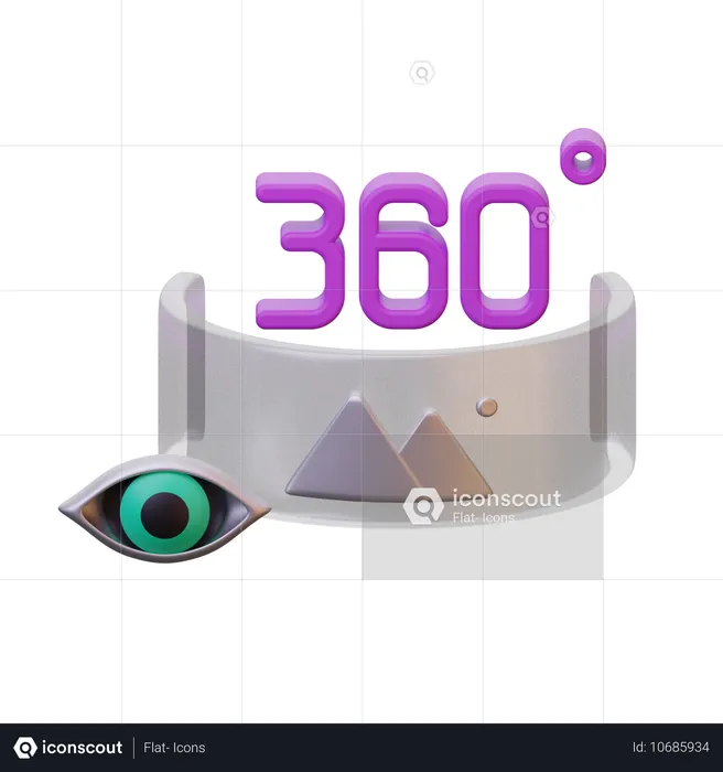 360도 보기  3D Icon