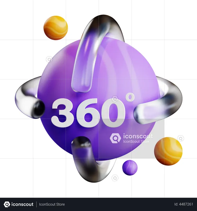 360 degree VR  3D Icon