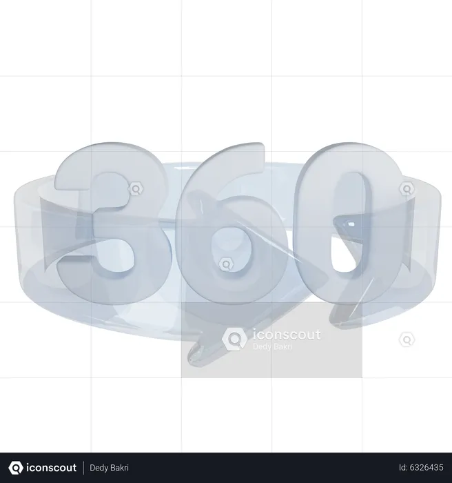 360 Degree VR  3D Icon