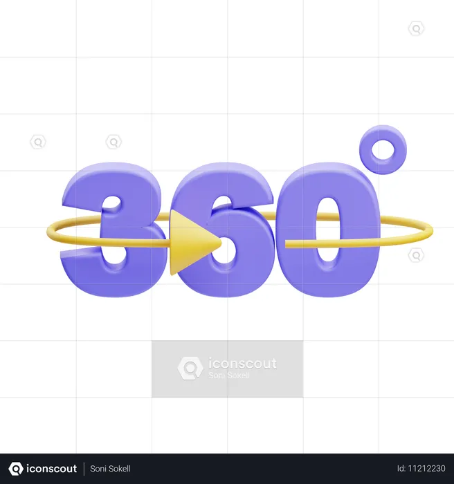 360 degrés  3D Icon