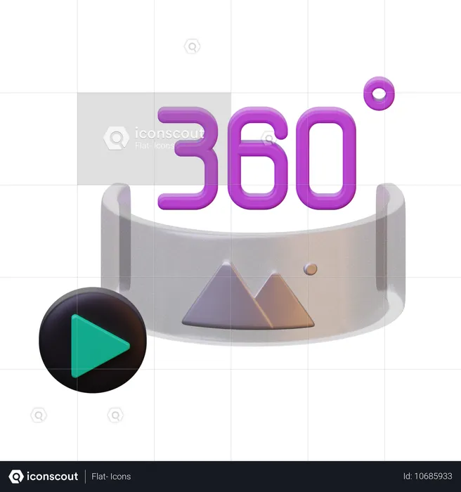 360 Grad Video  3D Icon