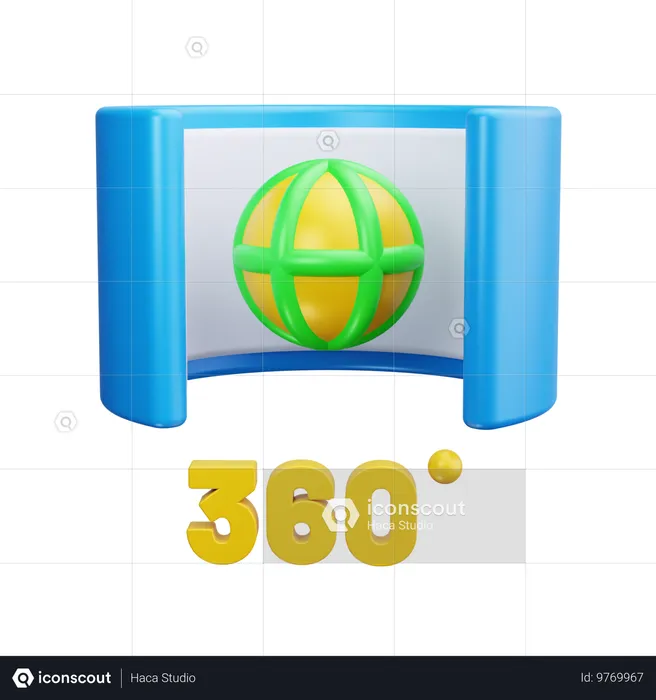 360 grados  3D Icon