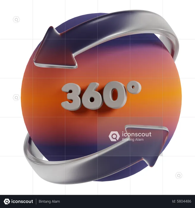 360 Rotation  3D Icon