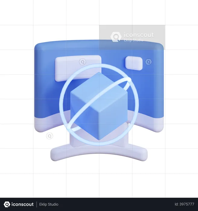360 vision computer  3D Icon