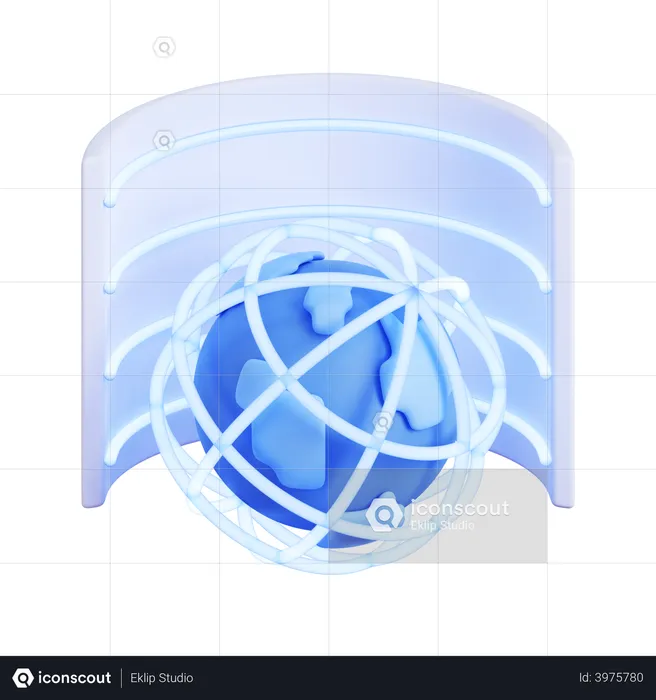 360 vision of earth  3D Icon
