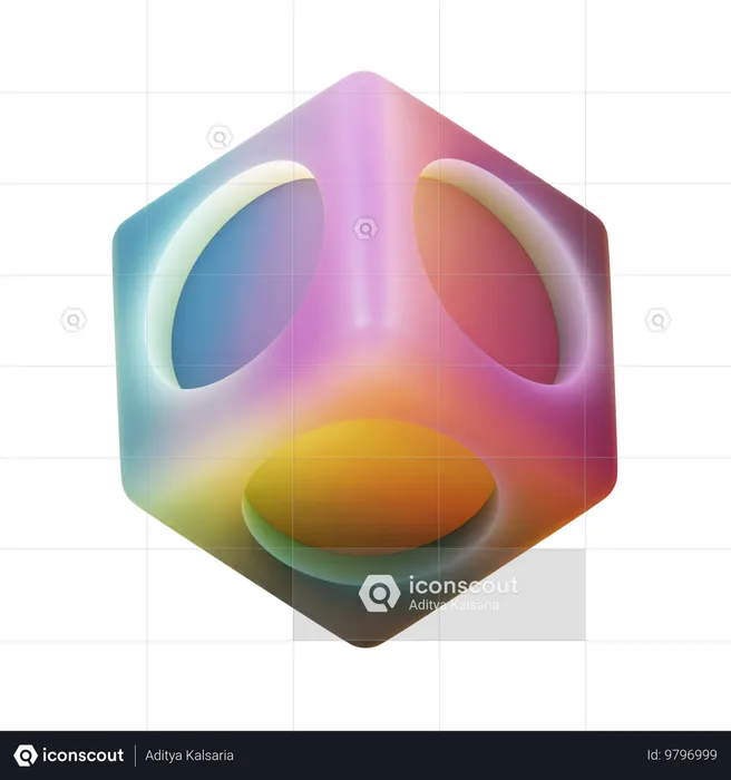 3Dキューブ  3D Icon