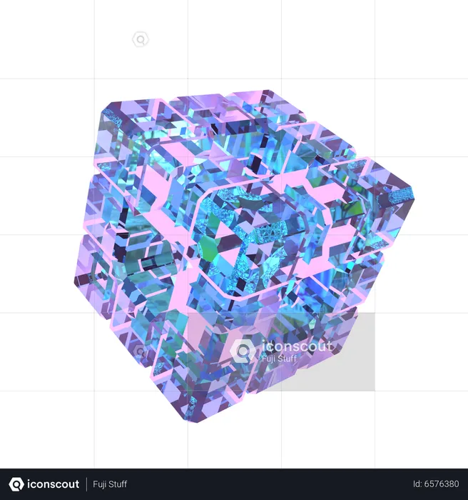 3d Cube Holographic Cube  3D Icon