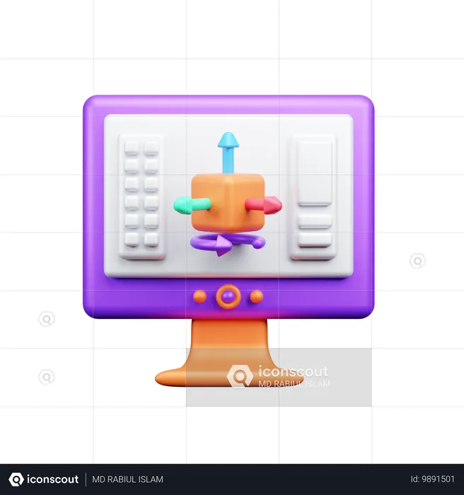 3D Designing  3D Icon