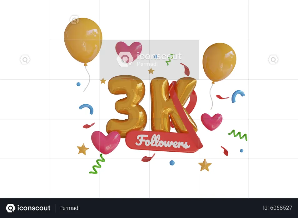 3K Follower  3D Icon