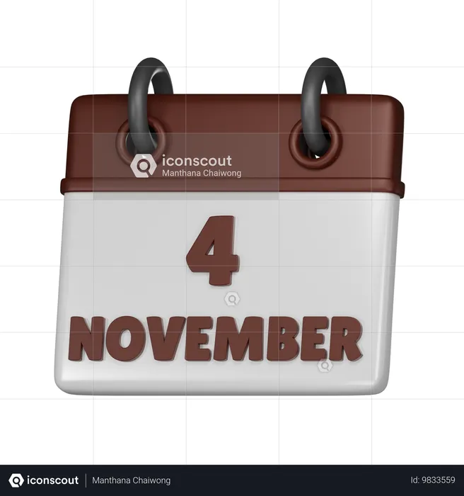 4 de novembro  3D Icon