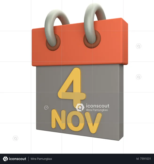 4 de novembro  3D Icon