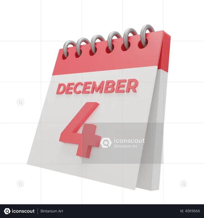 4 December  3D Icon
