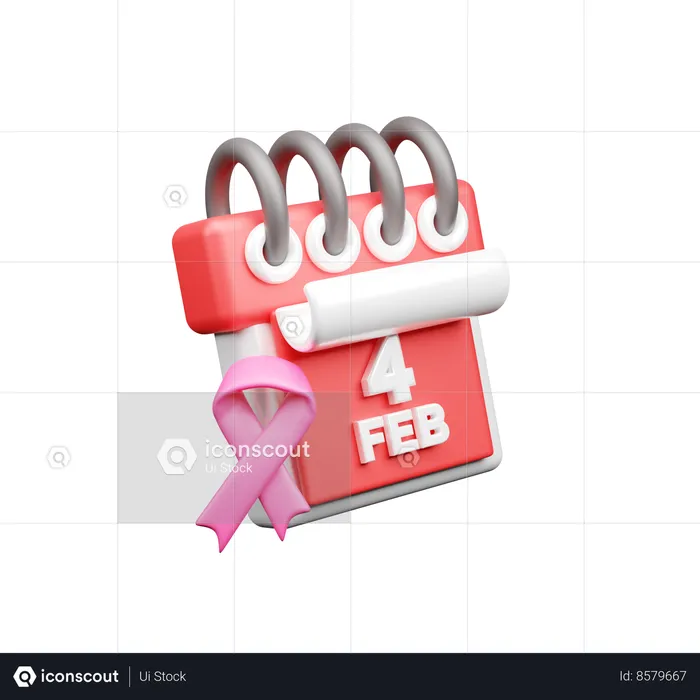 4 February  3D Icon