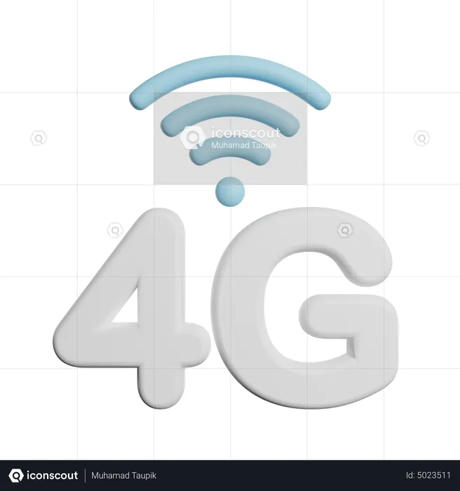 4 G Network Signal  3D Icon