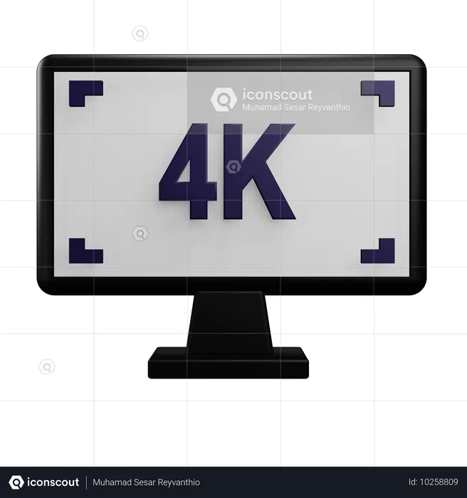 4K 모니터  3D Icon