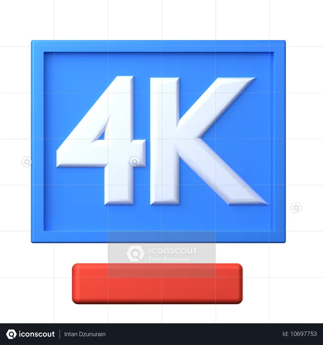 4 K Resolution  3D Icon