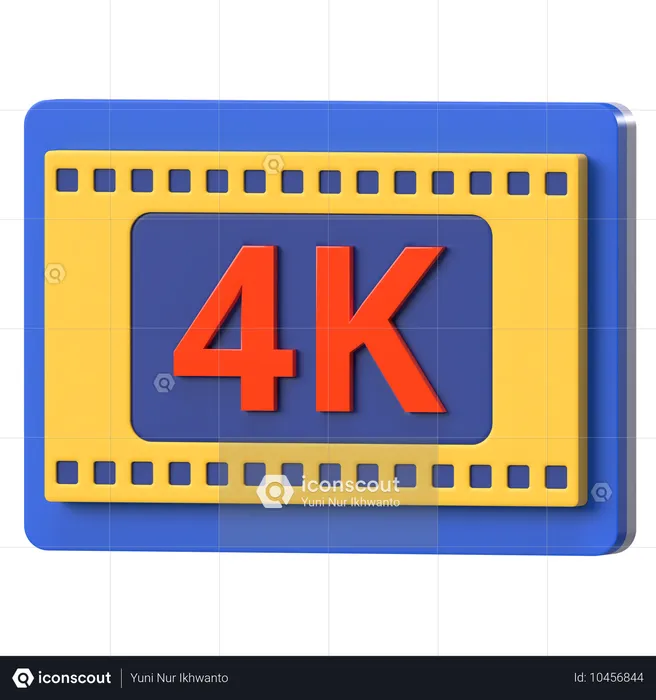 4 K Video Resolution  3D Icon