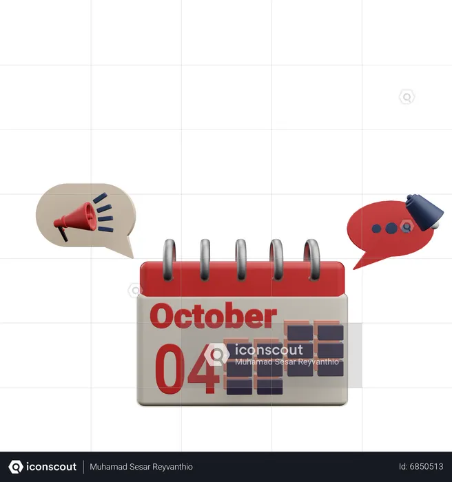 4 october  3D Icon