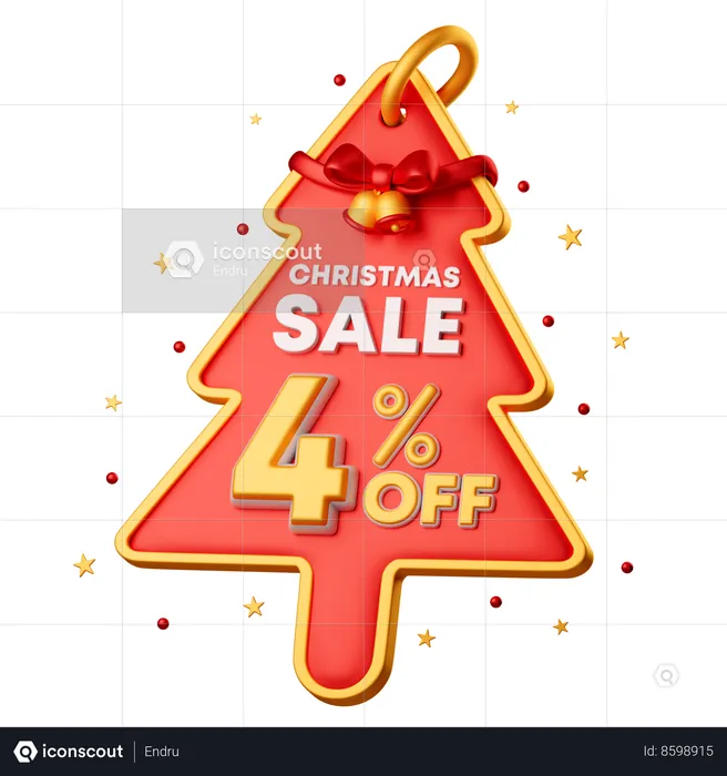 4 Percentage Special Offer  3D Icon
