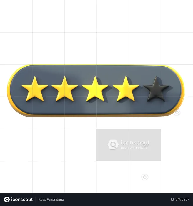4 Star Rating  3D Icon