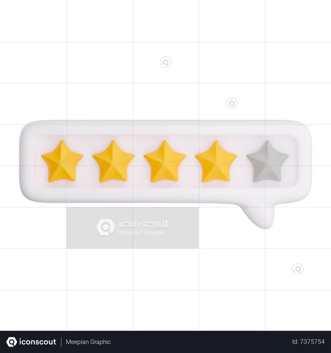 4 Star Rating  3D Icon