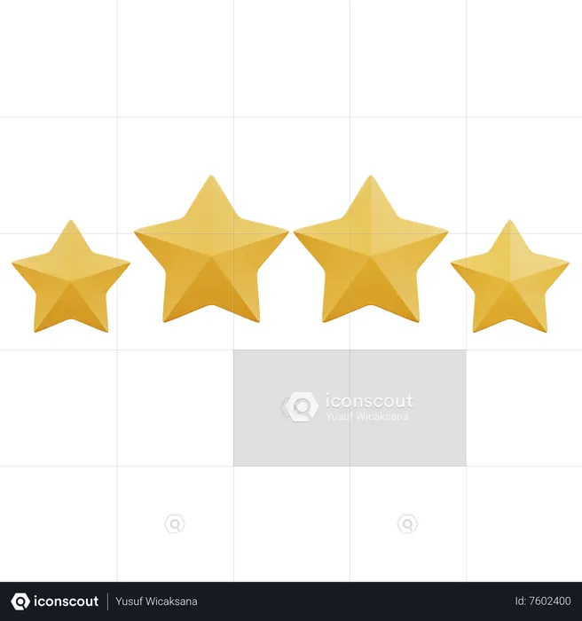 4 Stars  3D Icon
