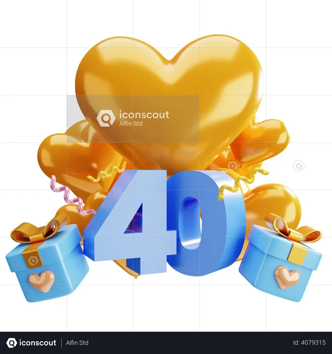 40 aniversario  3D Illustration