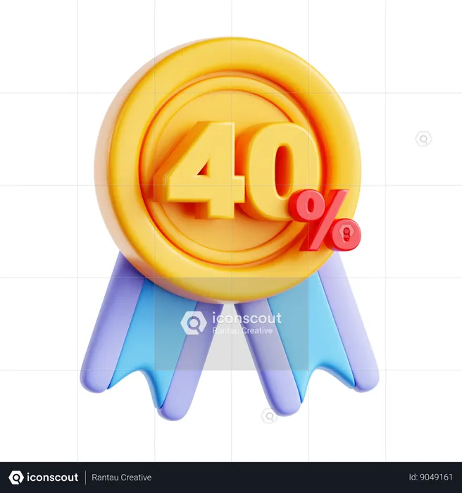 40% de desconto  3D Icon