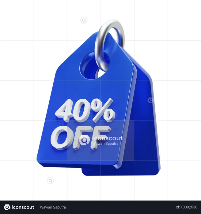 40%オフタグ  3D Icon