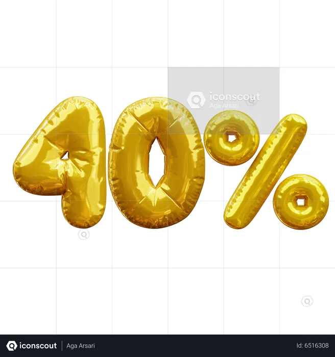 40퍼센트  3D Icon
