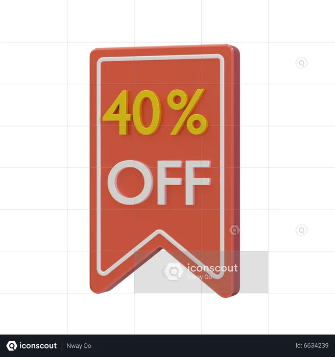 40 percent discount  3D Icon