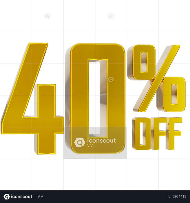 40 percent discount  3D Icon