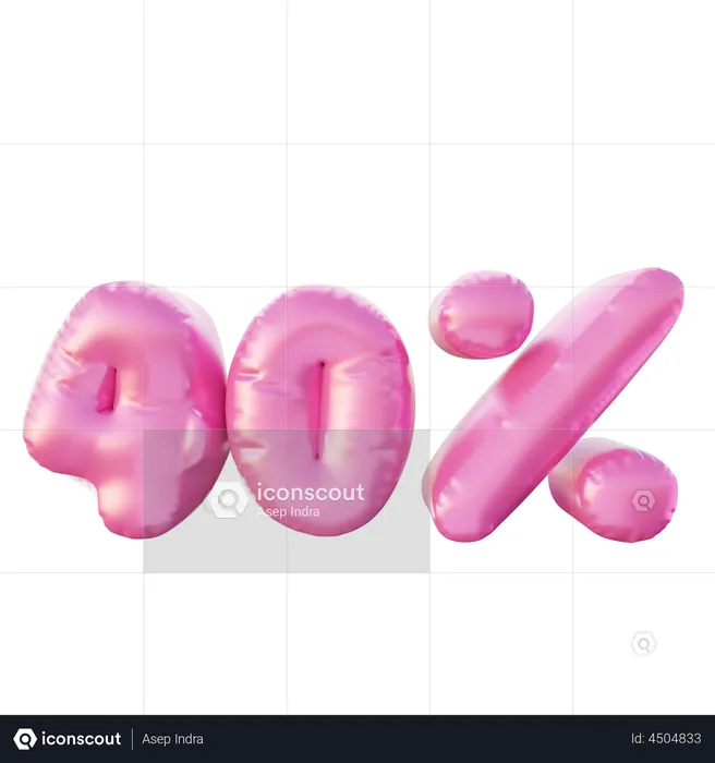 40 Percent Discount Balloon  3D Illustration