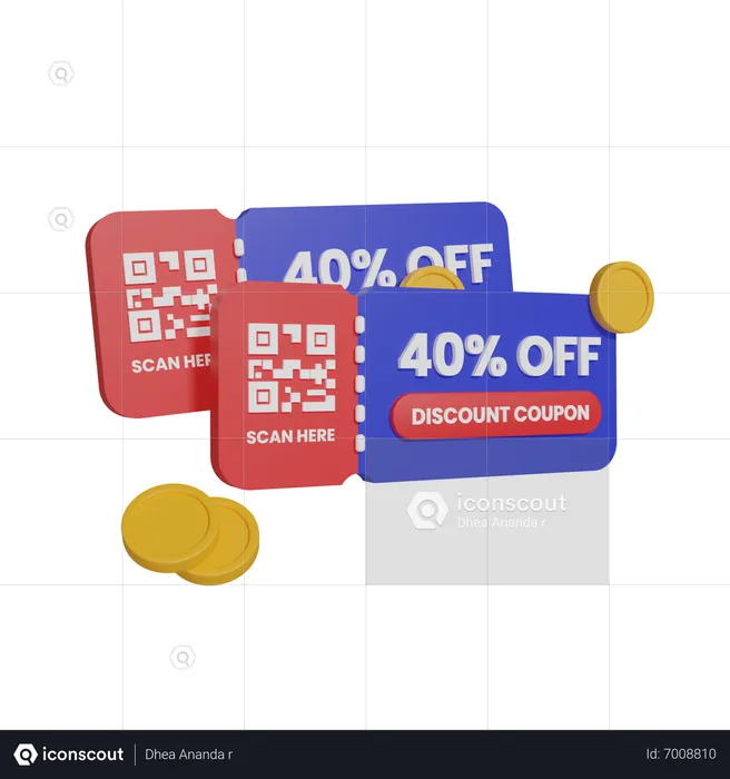 40 Percent Off Discount  3D Icon