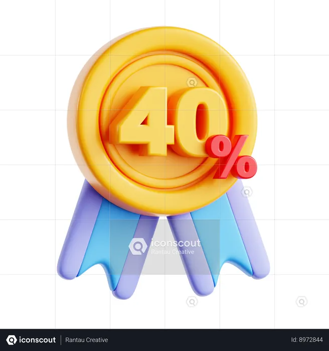 40 porcentaje  3D Icon