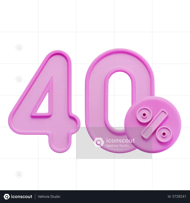 40 Prozent  3D Icon