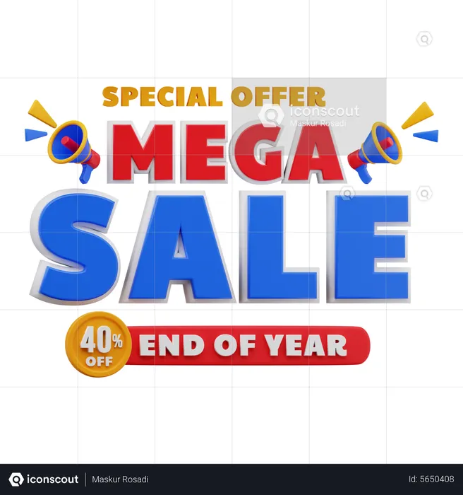 40 Prozent Mega Sale  3D Sticker