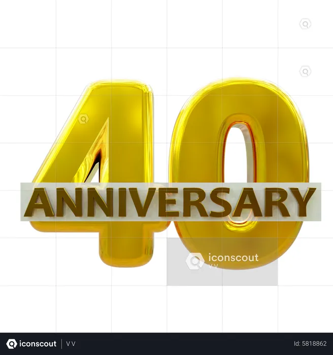 40 Year Anniversary  3D Icon