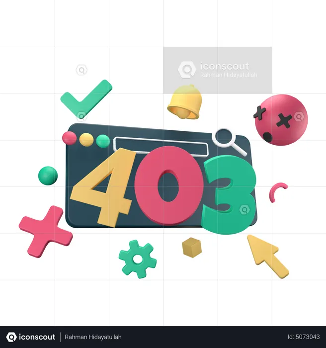 403 verbotener Fehler  3D Icon