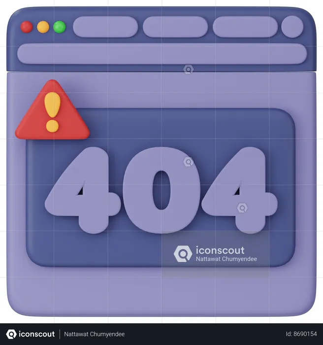 Alerta de error 404  3D Icon