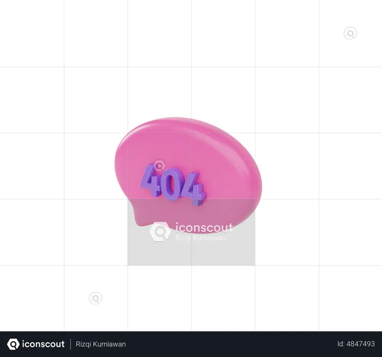 Bolha de mensagem 404  3D Icon