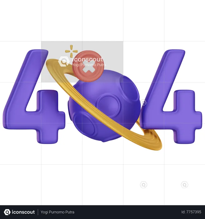 Ícone 3D de erro 404  3D Icon