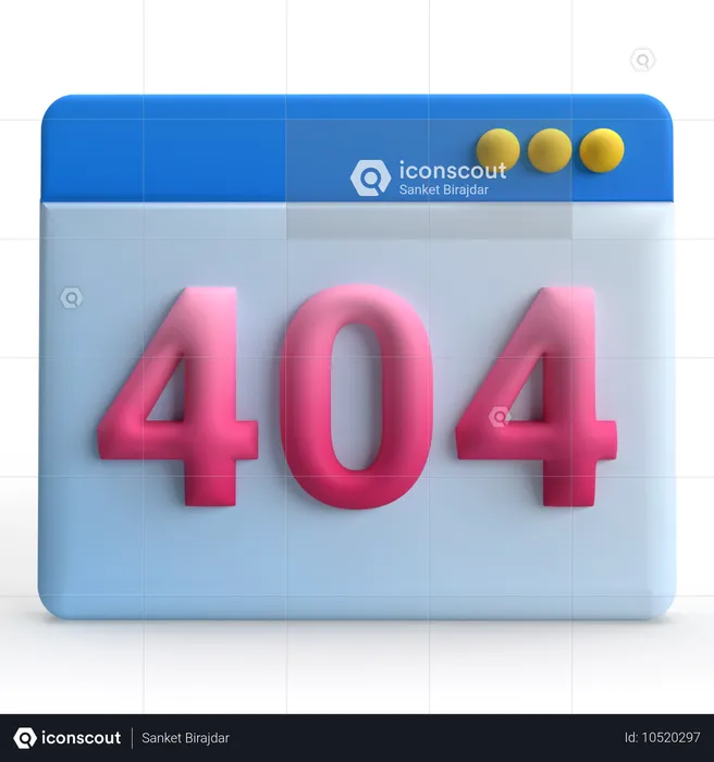 404 エラー  3D Icon