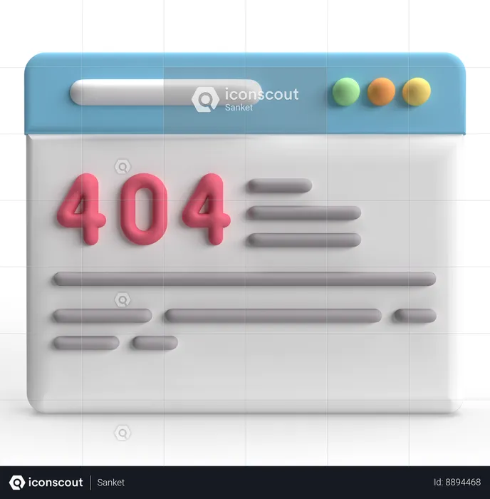 404 Error  3D Icon