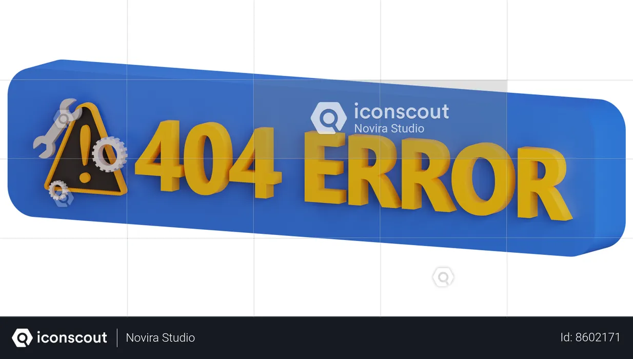 404 Error Button  3D Icon