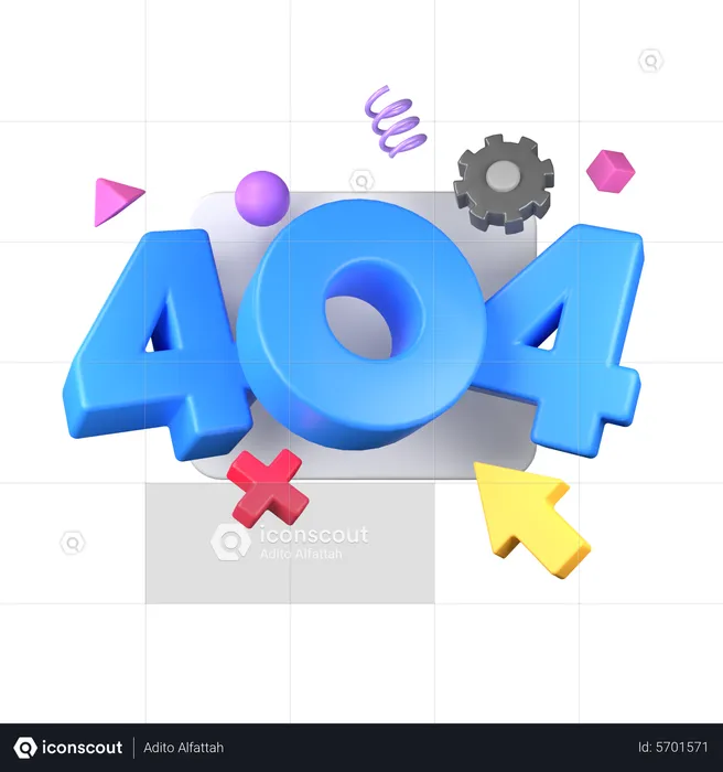 404 Error Page  3D Icon